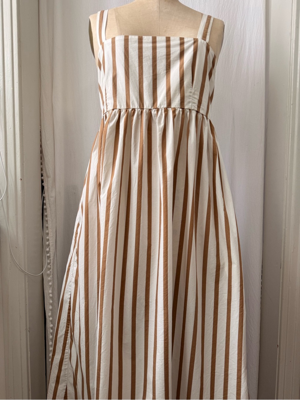 Mikoh, Atoll 100% Cotton, Square Neck Stripe Maxi Dress, sz 2 (US M)